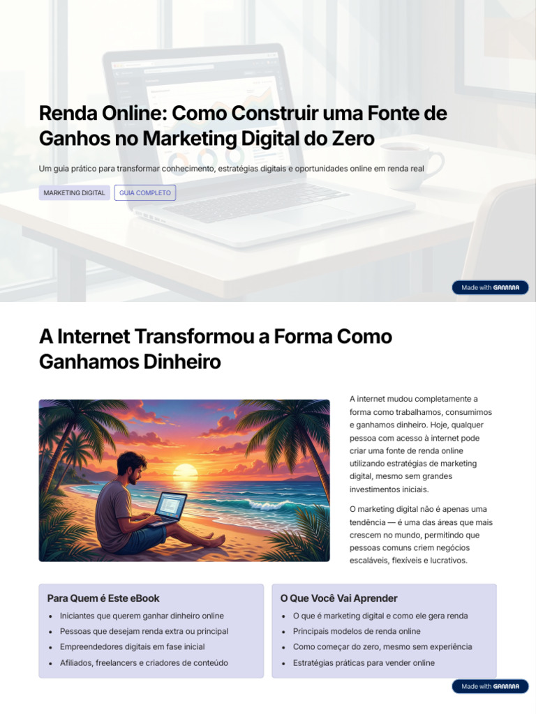 Renda Online Como Construir Uma Fonte de Ganhos No Marketing Digital Do ...