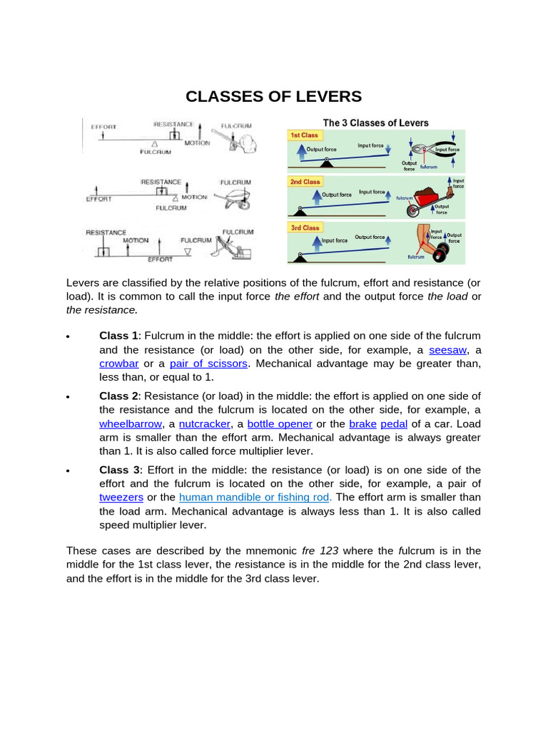 2 - Classes of Levers | PDF