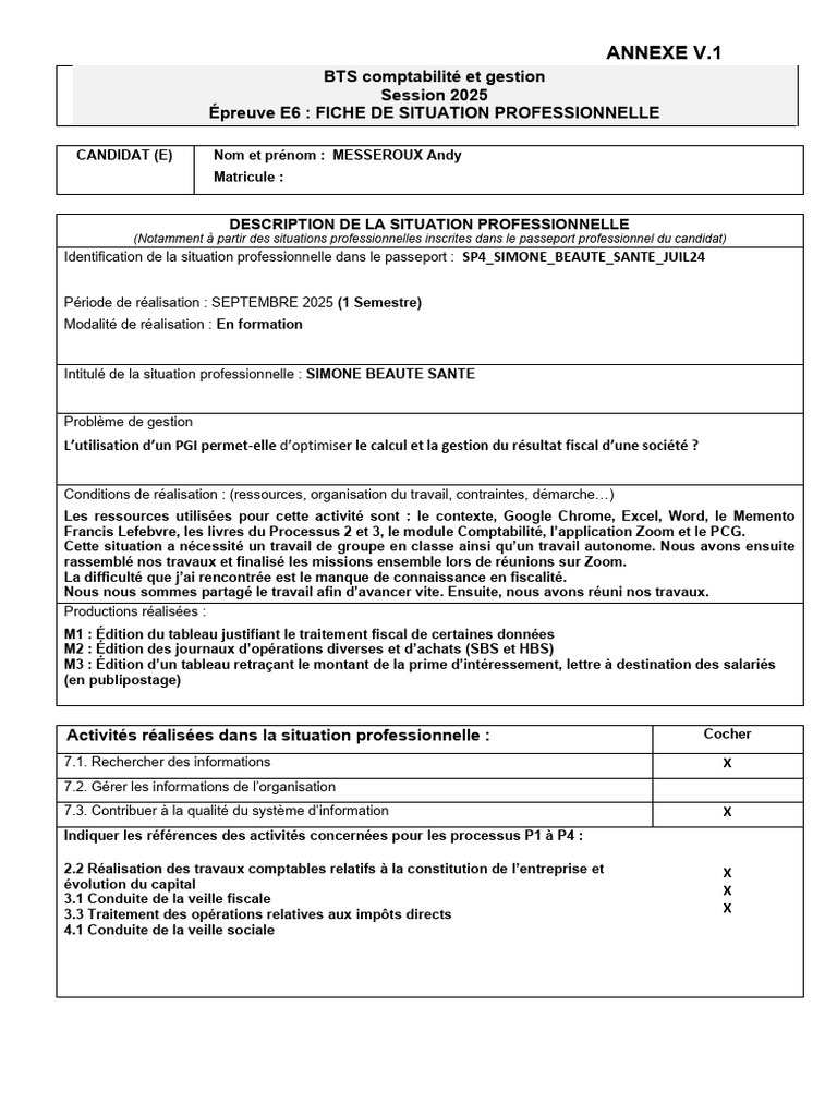 Fiche Descriptive Simone Beaute Sante E42 | PDF | Business ...