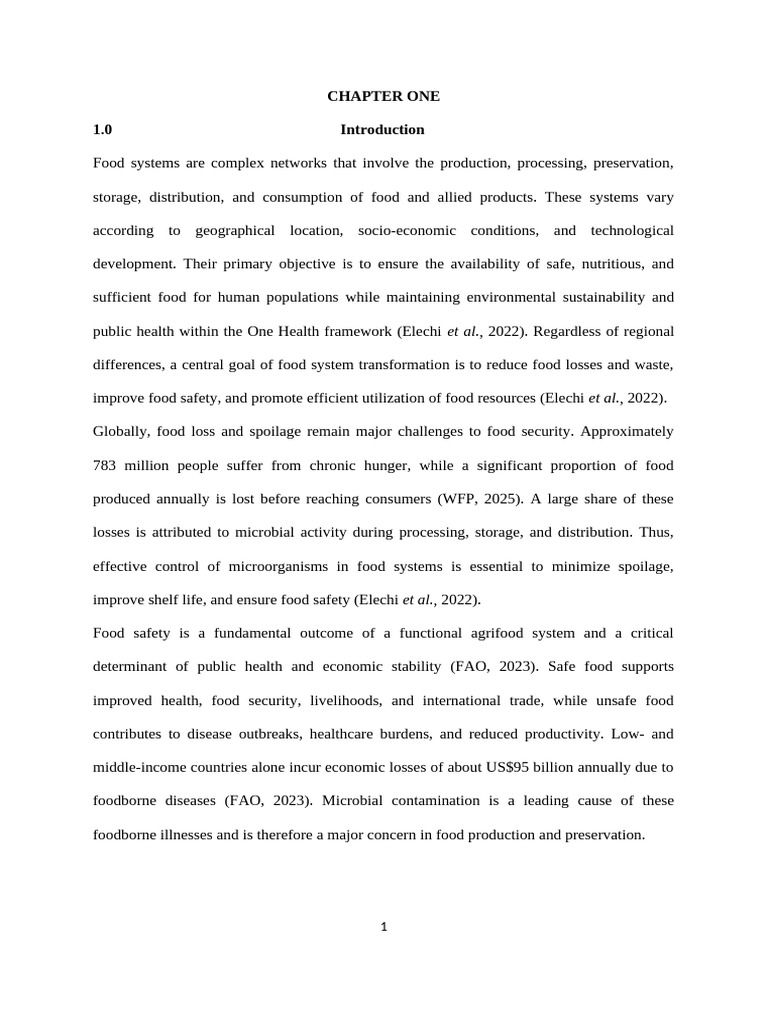 Chapter One and Two | PDF | Food Preservation | Microorganism