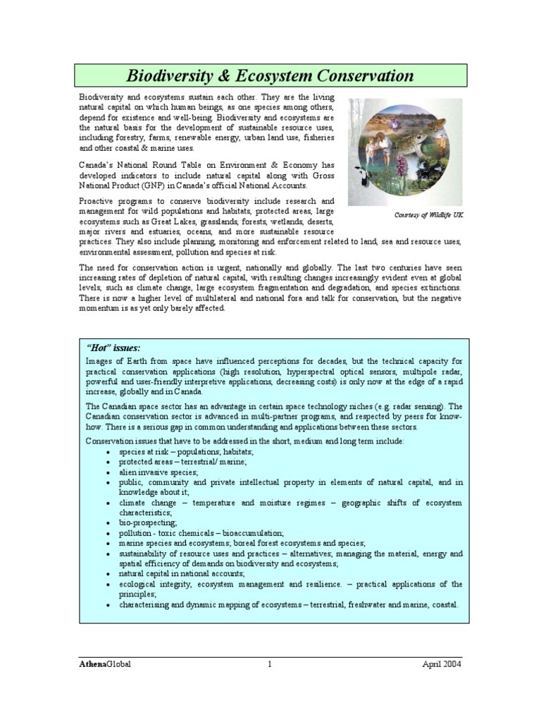1 Biodiversity & Ecosystem Conservation | PDF