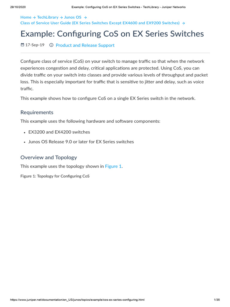 Example - Configuring CoS On EX Series Switches - TechLibrary - Juniper ...