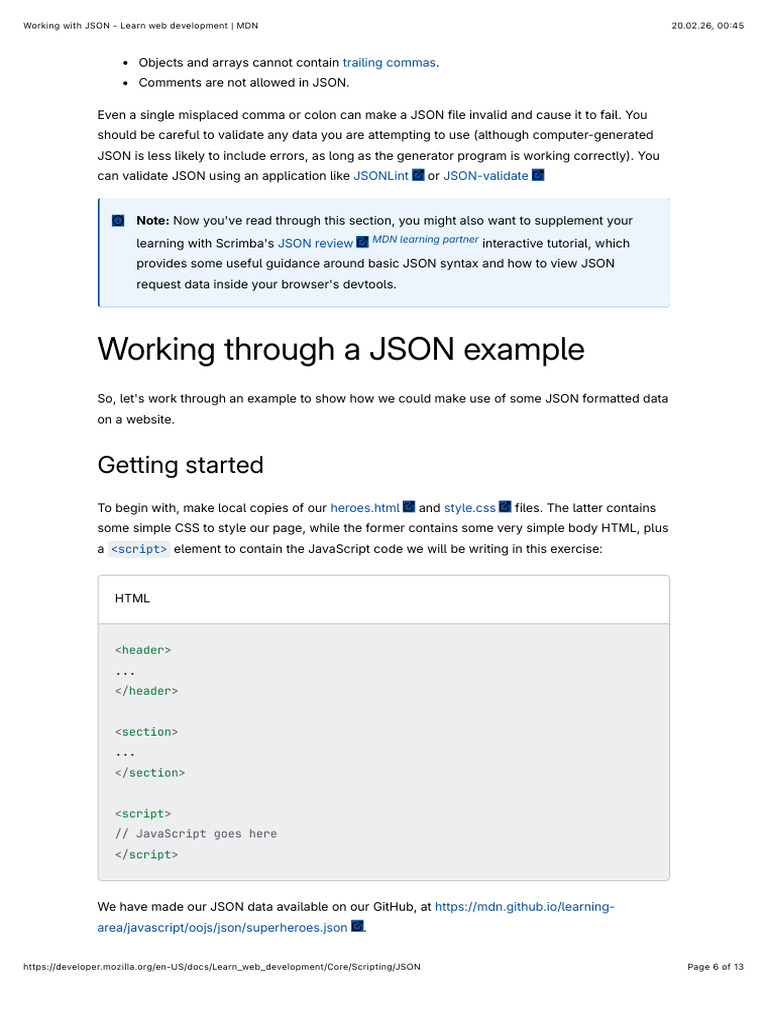 Working Through A JSON Example | PDF | Json | Java Script
