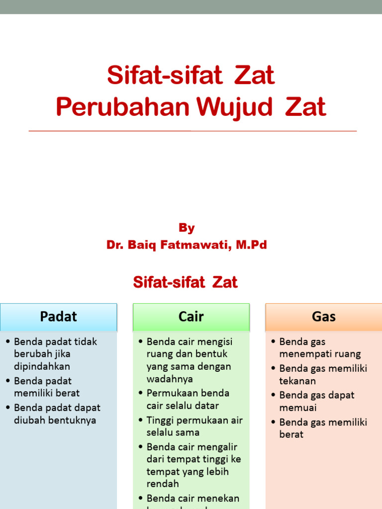 Sifat-Sifat Zat, Perubahan Wujud Zat | PDF