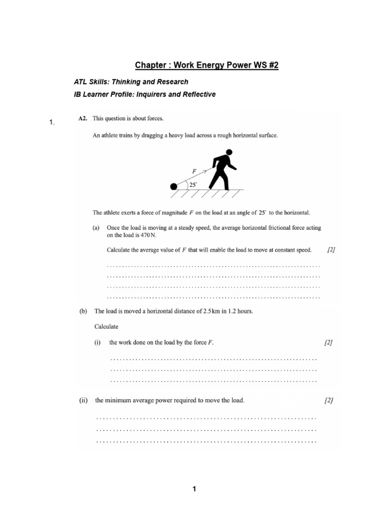 Chapter Work Energy Power WS 2 | PDF