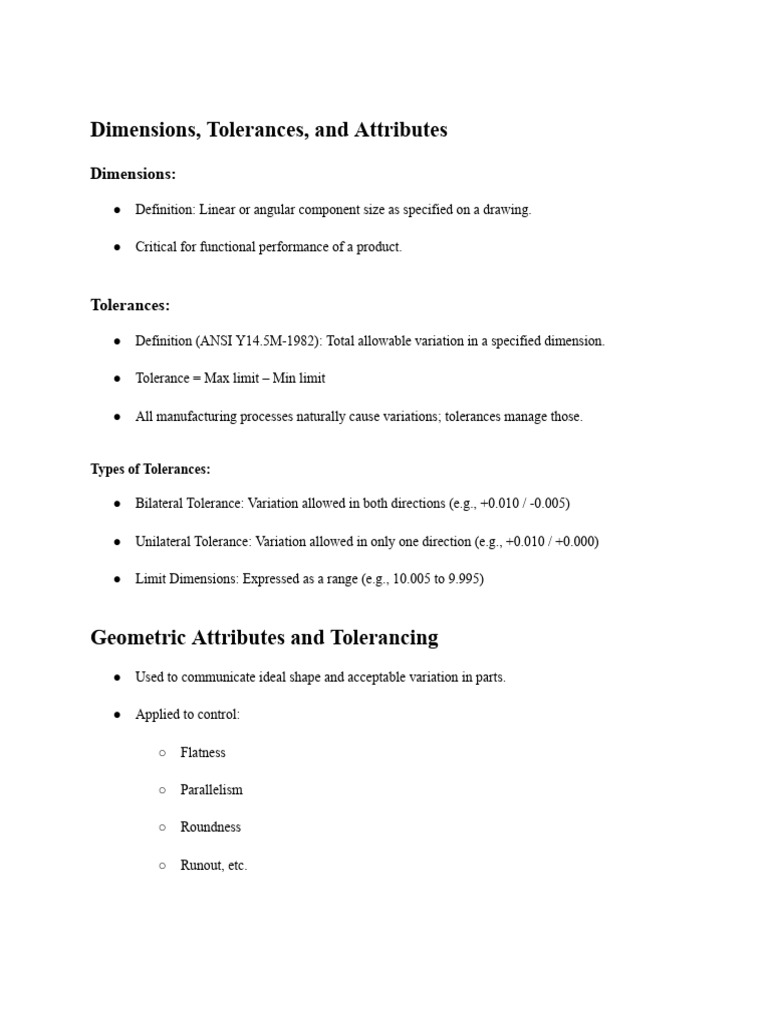 Manufacturing Ch06 Notes | PDF | Engineering Tolerance | Accuracy And ...