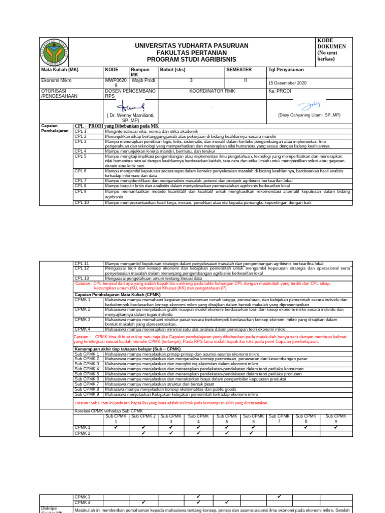 Contoh RPS | PDF