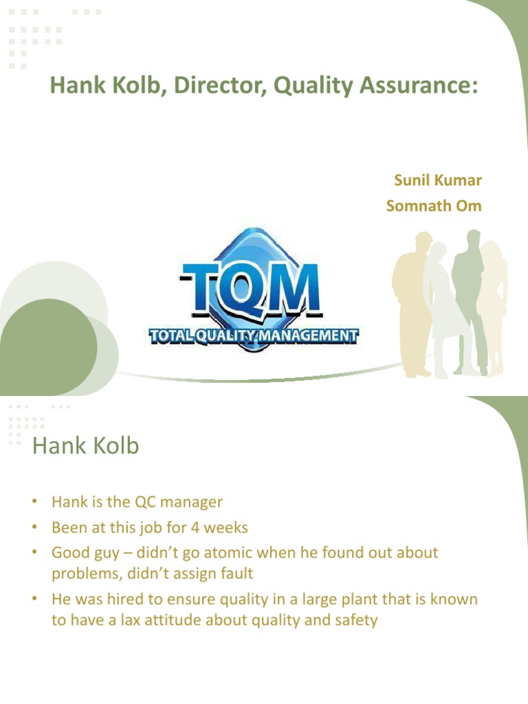 Hank kolb director quality assurance essay 03 picture