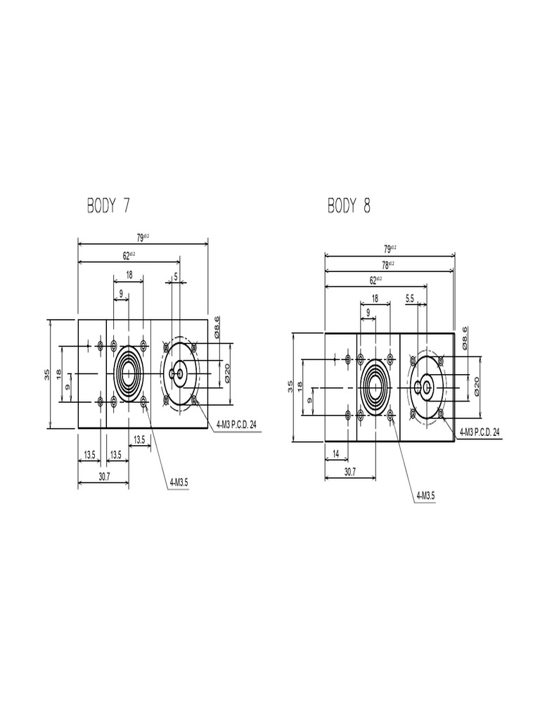 Dimension Template For Body 7 & 8 (Middle Type) | PDF
