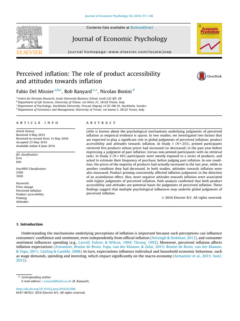 Perceived Inflation The Role of Product Accessibility | PDF | Attitude ...