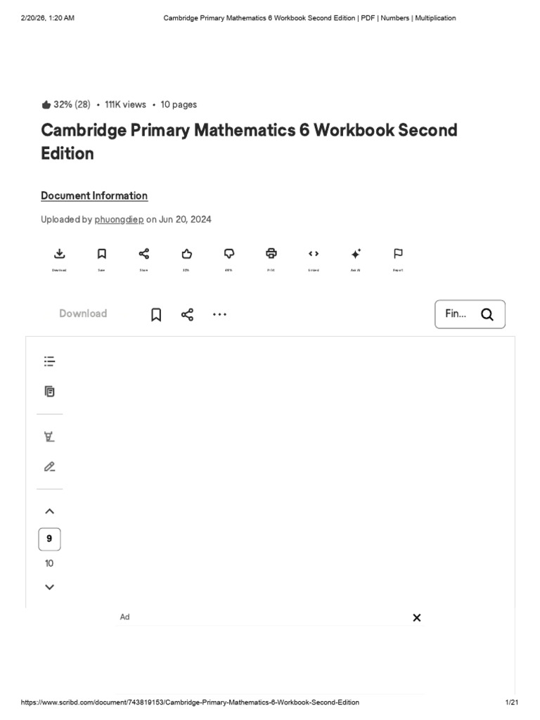 Cambridge Primary Mathematics 6 Workbook Second Edition - PDF - Numbers ...