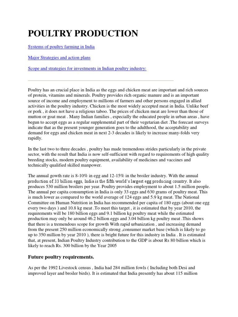 Poultry Production PDF Poultry Poultry Farming