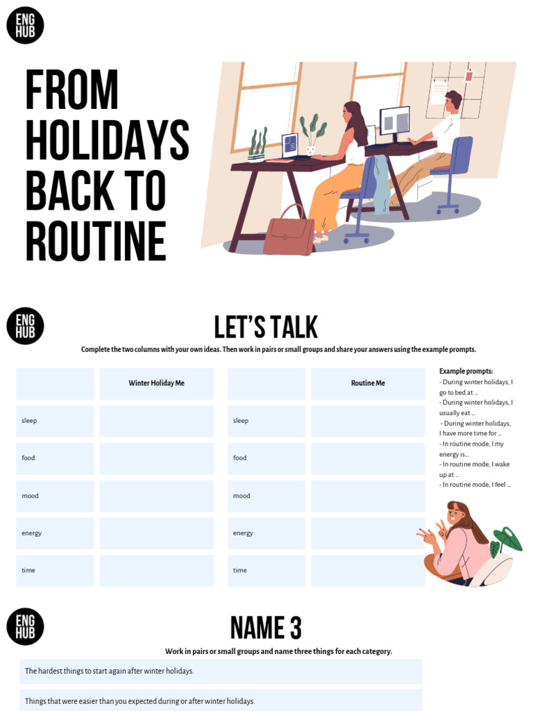 A2-B1 From Holidays Back To Routine TV | PDF