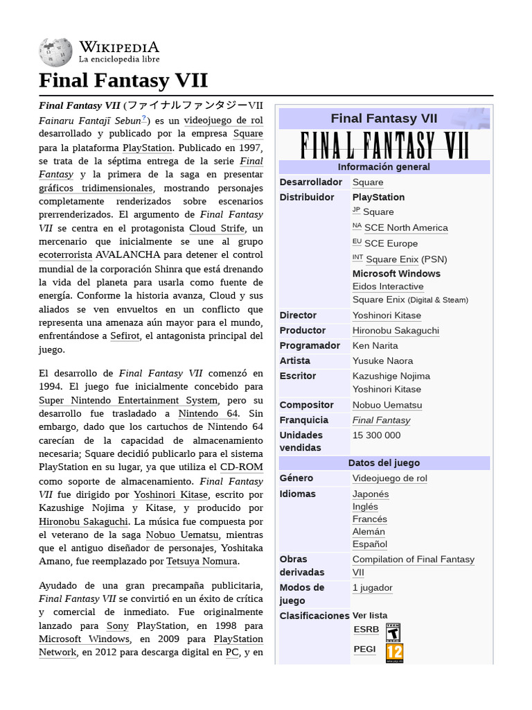 Final Fantasy VII | PDF