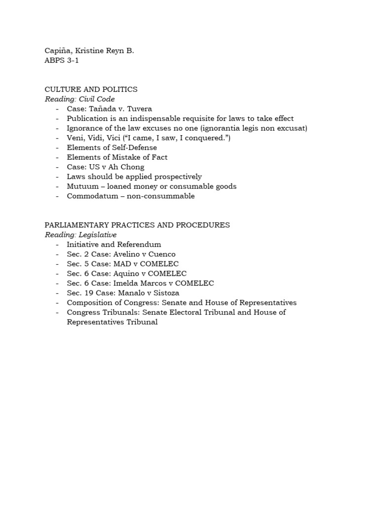 Lecture Summary | PDF