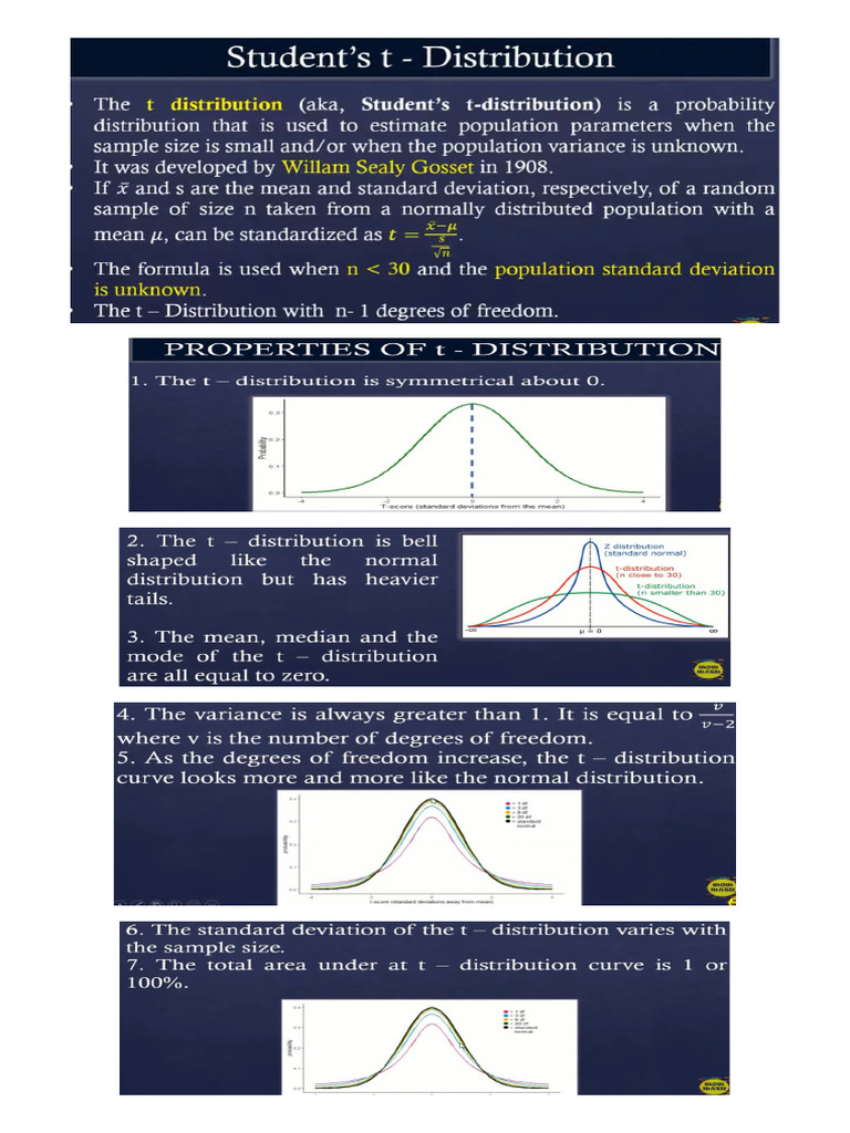 Statistics T Distribution | PDF