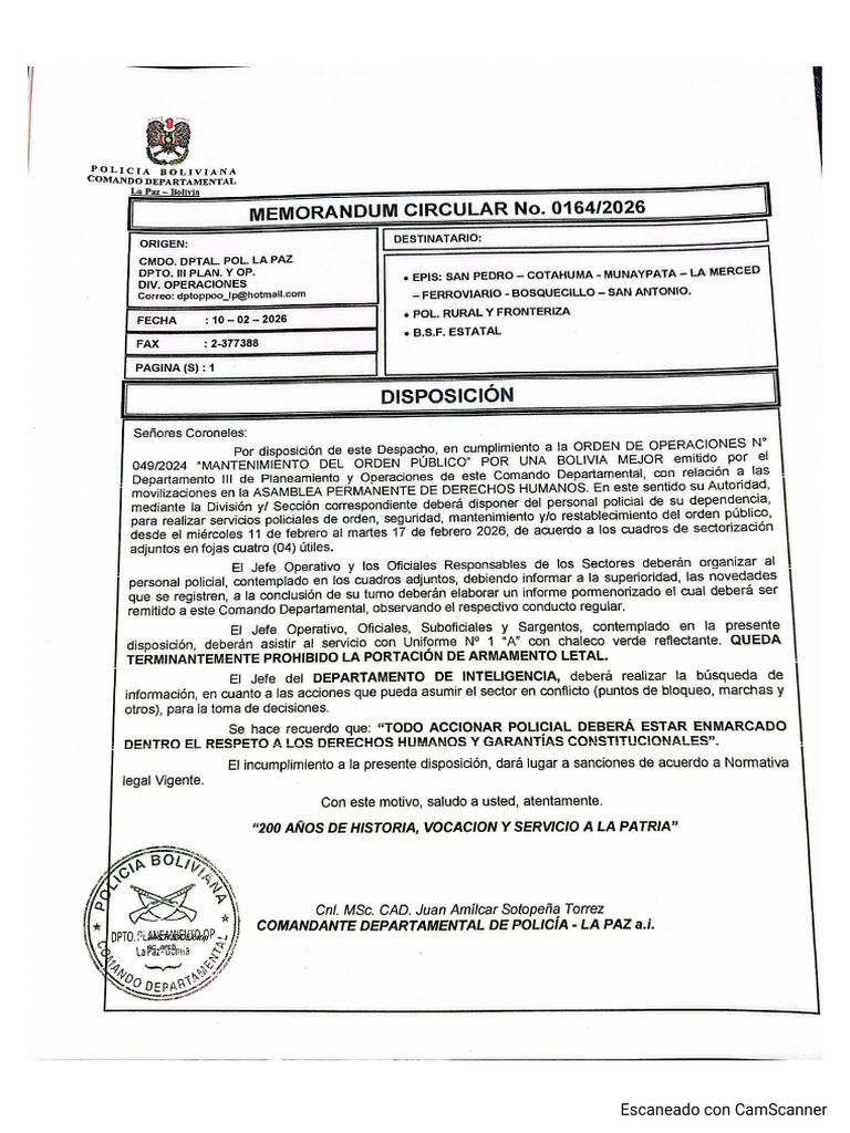 Memorandum Circular Nro 164 | PDF