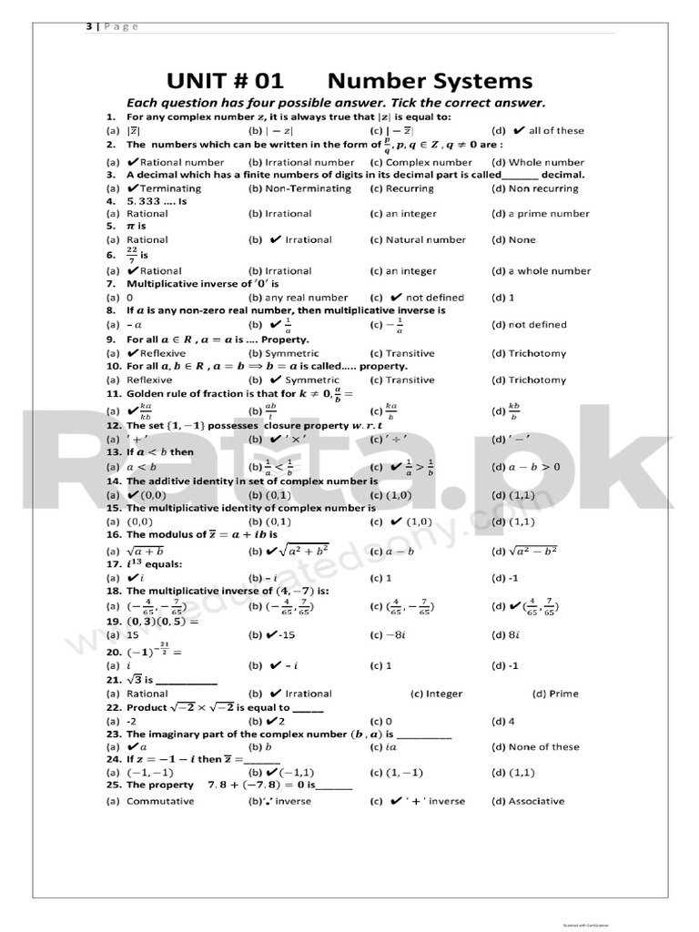 FSC PART 1 MAths F1 | PDF