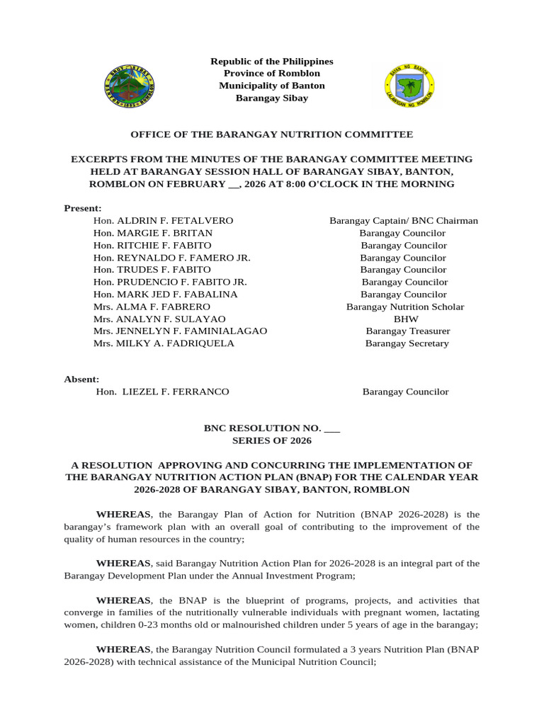 Draft-Resolution Approving and Concurring The Implementation of Bnap ...