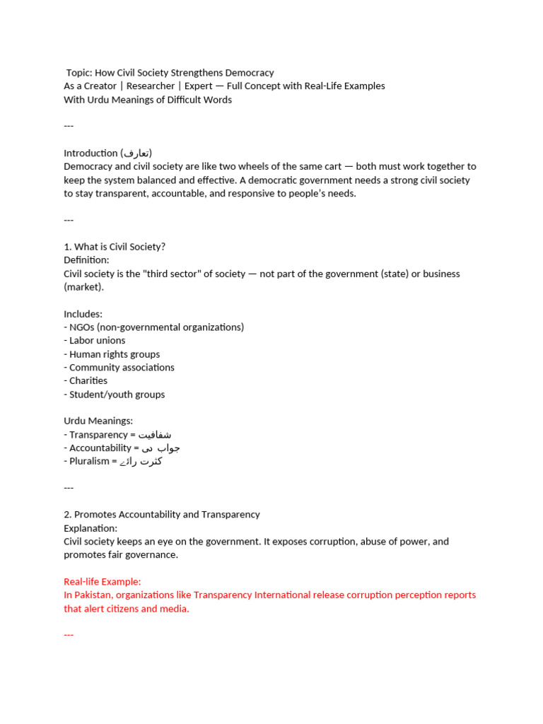 4 Relationship Between Democracy and Civil Society | PDF