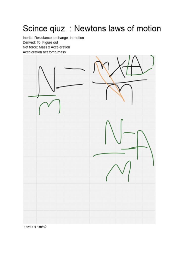 Scince Qiuz - Newtons Laws of Motion PDF | PDF