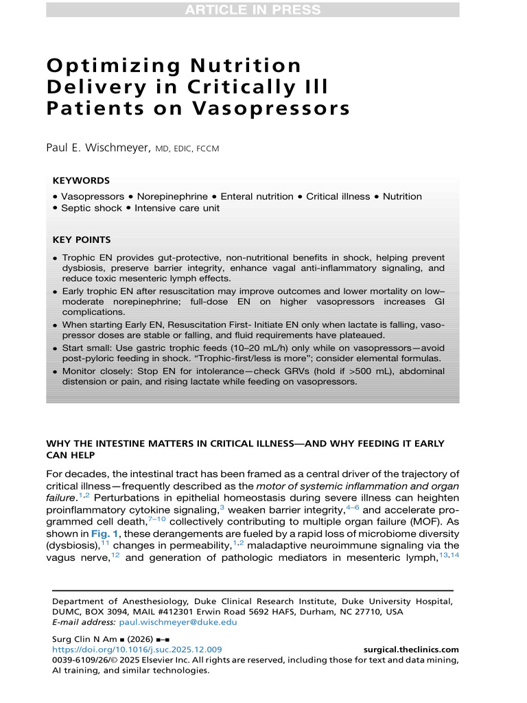 Optimizing Nutrition Delivery in Critically Ill Patients On ...