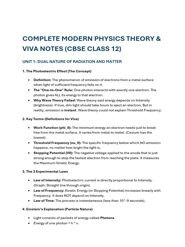 Modenr Phy | PDF | Atomic Nucleus | Photoelectric Effect