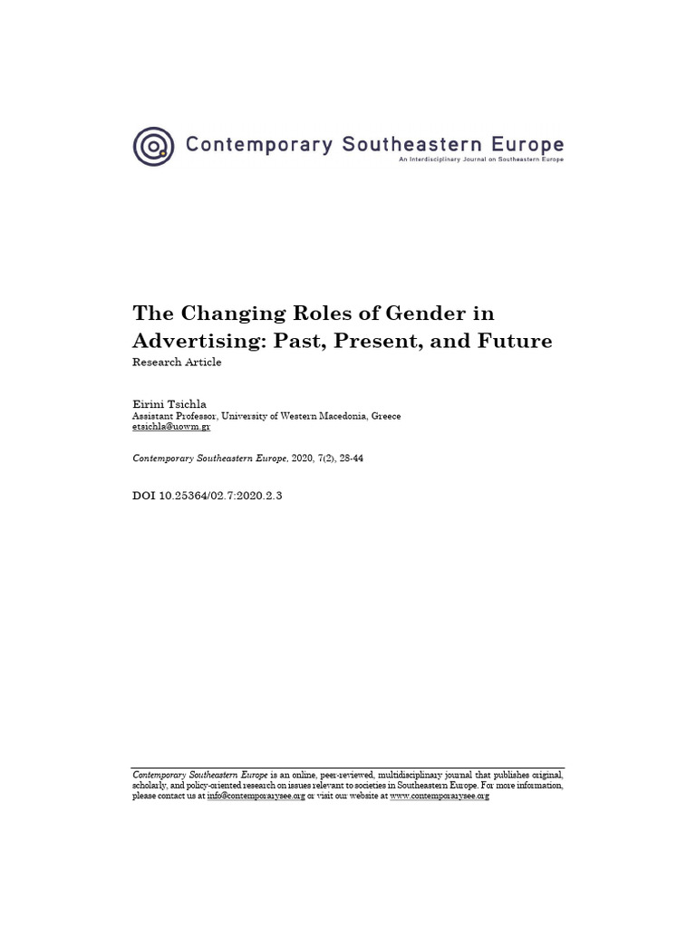 97 The Changing Roles of Gender in Advertising Past Present and Future ...