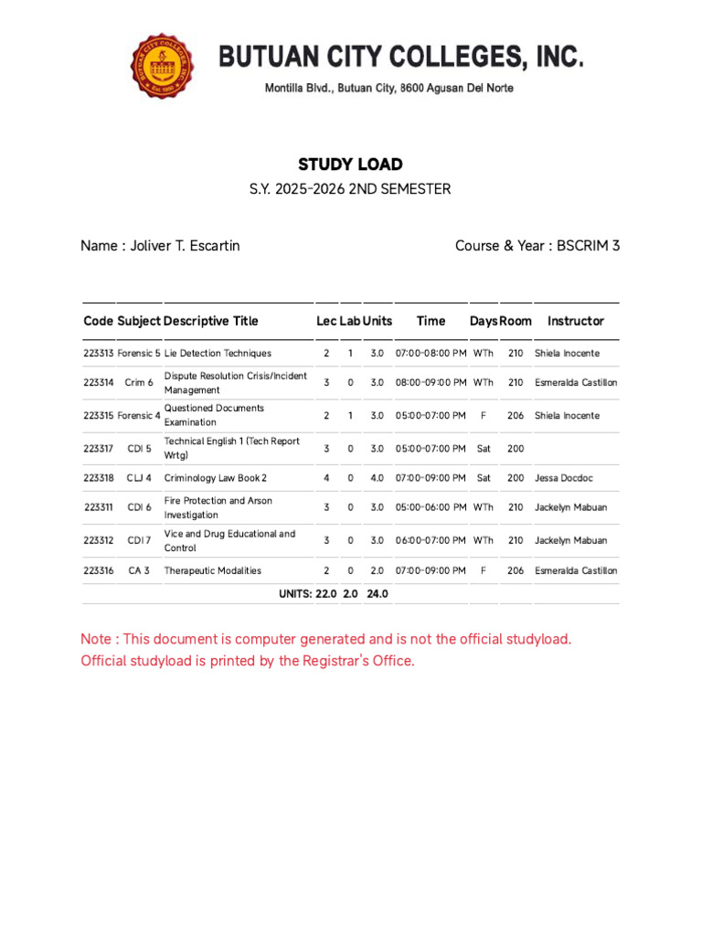 BCCI - Print Study Load | PDF