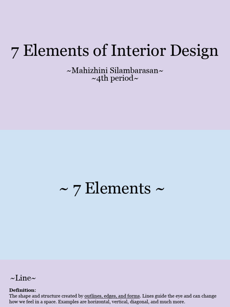 7 Elements of Interior Design | PDF | Shape | Pattern