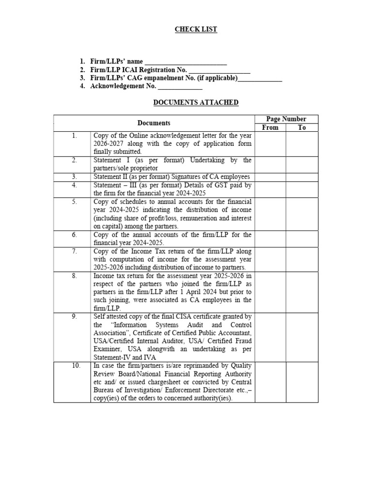 Checklist | PDF