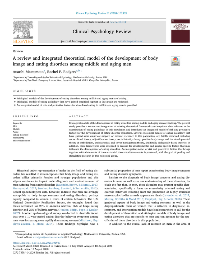 A Review and Integrated Theoretical Model of The Development of Body ...