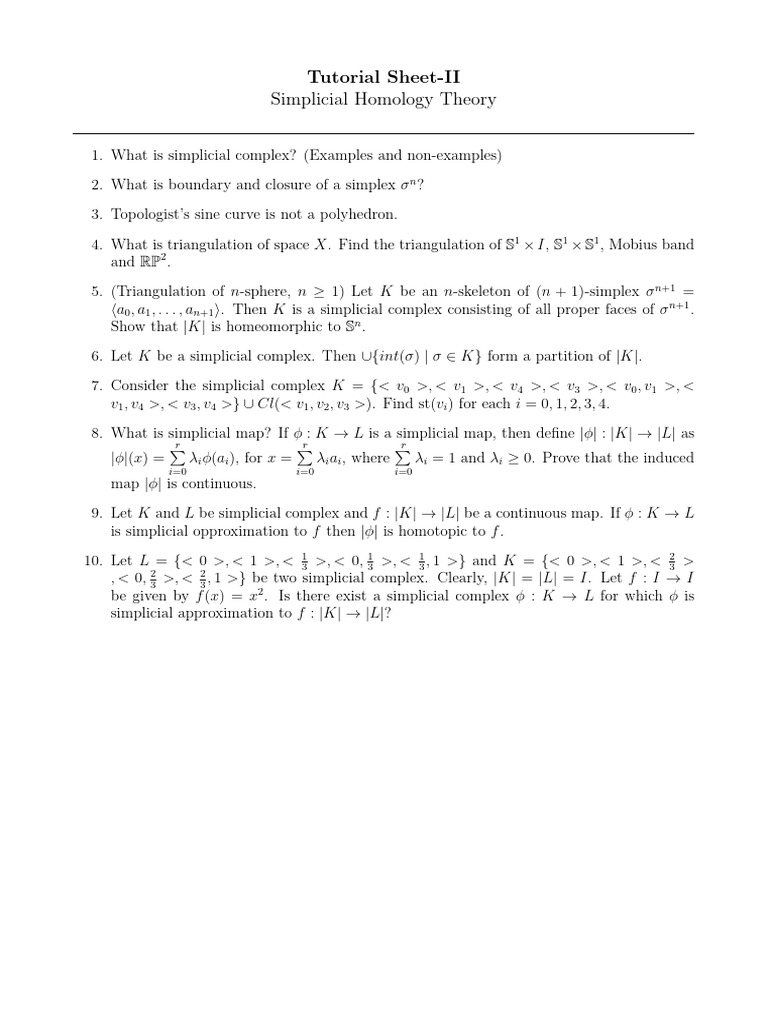 Tutorial Sheet II | PDF