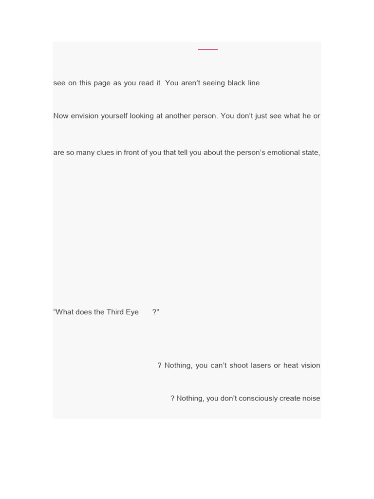 Third Eye | PDF | Mind | Senses