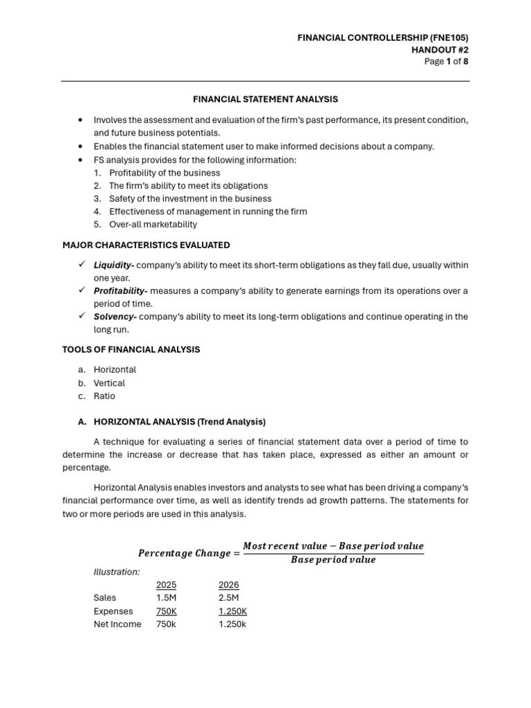 Fne105 H02 Financial Statement Analysis 1 | PDF | Equity (Finance ...