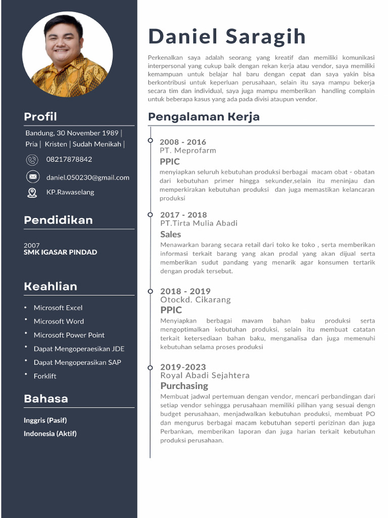 Daniel Saragih Staff General Affair Resume | PDF