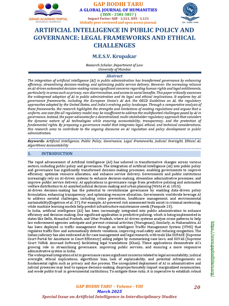 Artificial Intelligence in Public Policy | PDF | Artificial ...