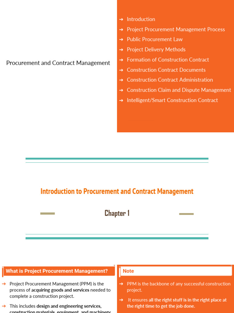 CH 1 Introduction To Procurement and Contract Management April 2024 ...