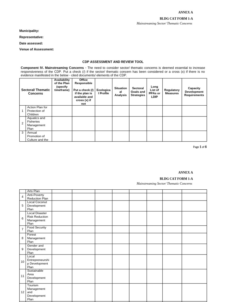 CDP Form BLDG Cat Form 1a-Updated-Form | PDF | Natural Environment ...