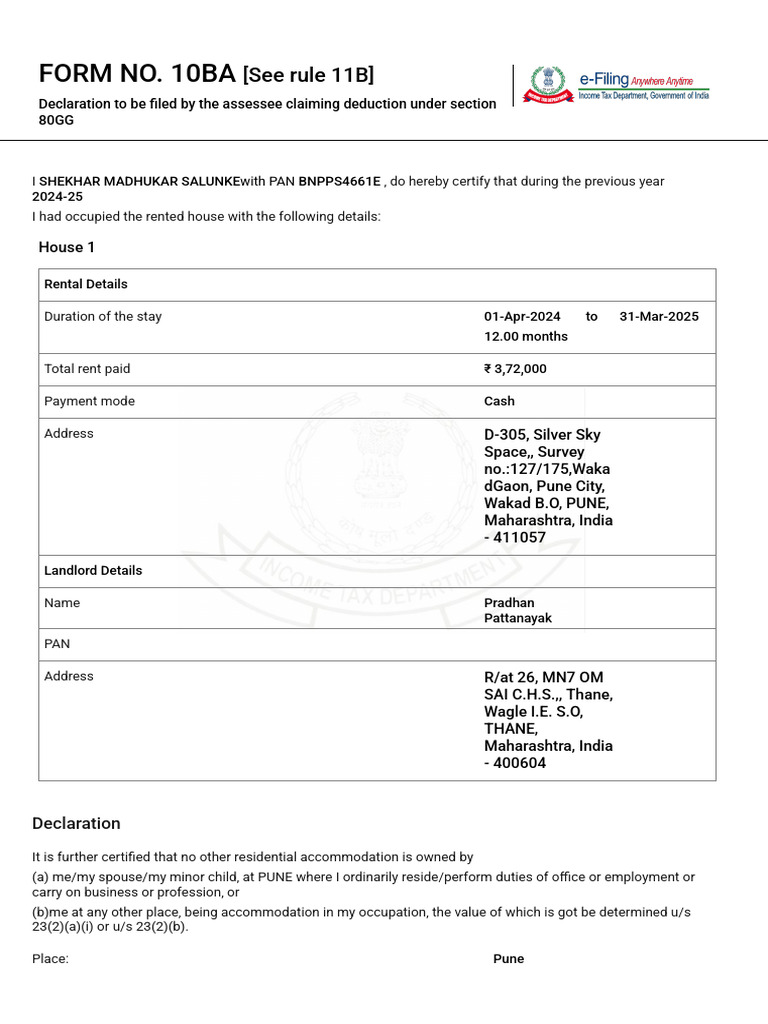 Form 10BA - Filed Form | PDF | Property Law | Land Law