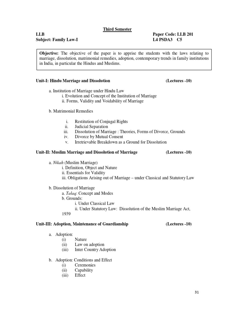 Third Semester LLB Paper Code LLB 201 Su | PDF | Alternative Dispute ...