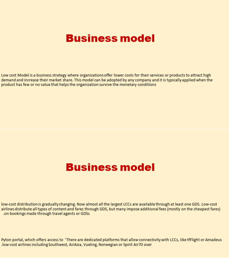 Business Model For Low Cost Carrier 2 | PDF