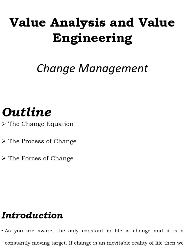 6 - Value Analysis and Value Engineering (Change Management) Final ...