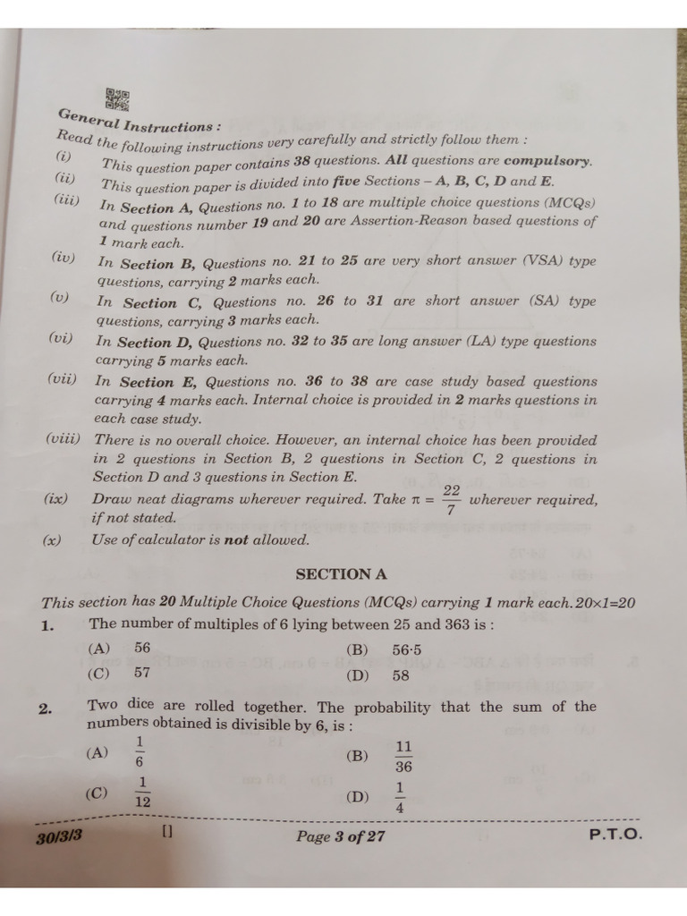 Set 3 Maths Board Paper - JPG - 17 - 02 - 2026 | PDF