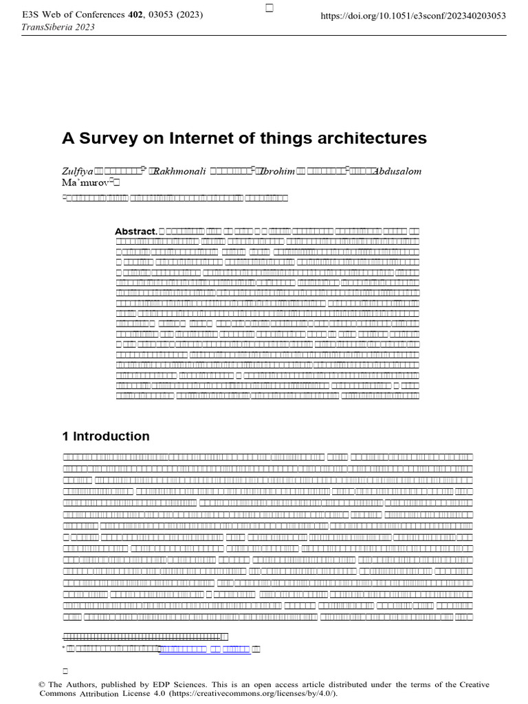 A Survey On Internet of Things Architectures | PDF | Internet Of Things ...