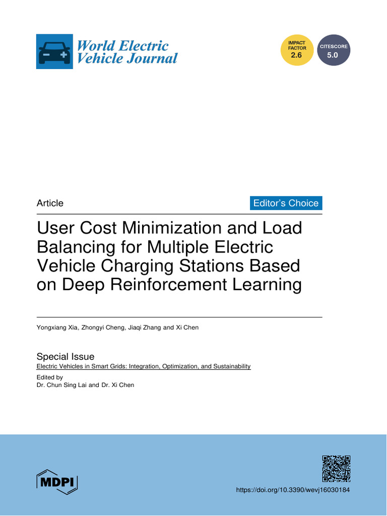 "User Cost Minimization and Load Balancing For Multiple Electric ...