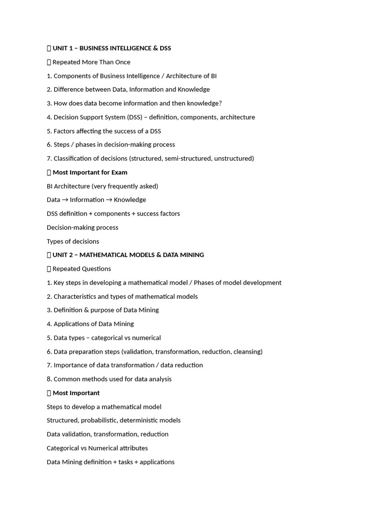 Bi Unit Imp | PDF | Cluster Analysis | Statistical Classification