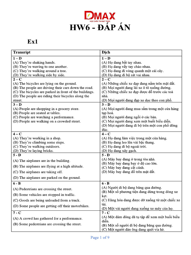 HW6 - Đáp Án | PDF