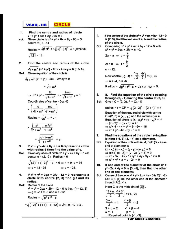 Maths 2B (2-Marks) | PDF