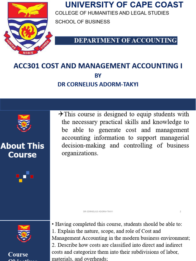 1 Overview of Cost and Management Accounting1 | PDF | Cost Accounting ...